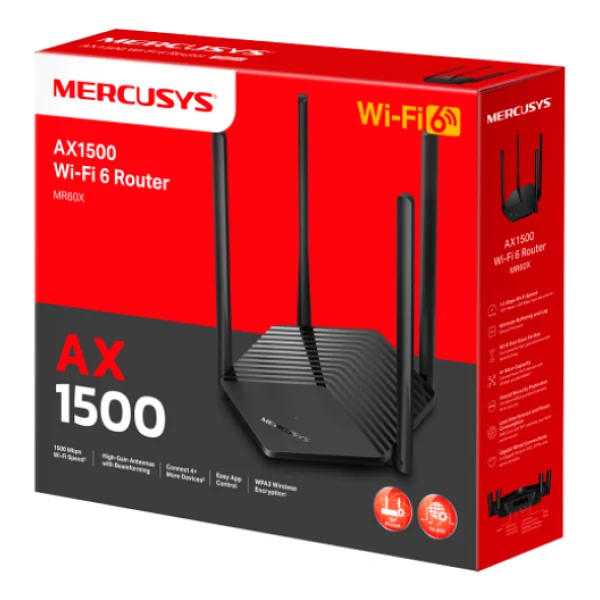 Mercusys Mr60x Ax1500 2 Port 1500 Mbps Router - Görsel 3