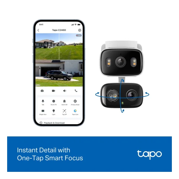 Tp-Link Tapo C246d Speed Dome 2k 3 Mp 360 Derece Gece Görüşlü Ip Wi-Fi Güvenlik Kamerası - Görsel 4
