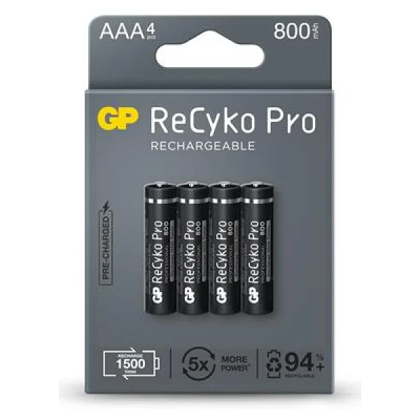 Gp Recyko Pro 800 mAh 4'lü Şarjlı Aaa İnce Kalem Pil - Görsel 7