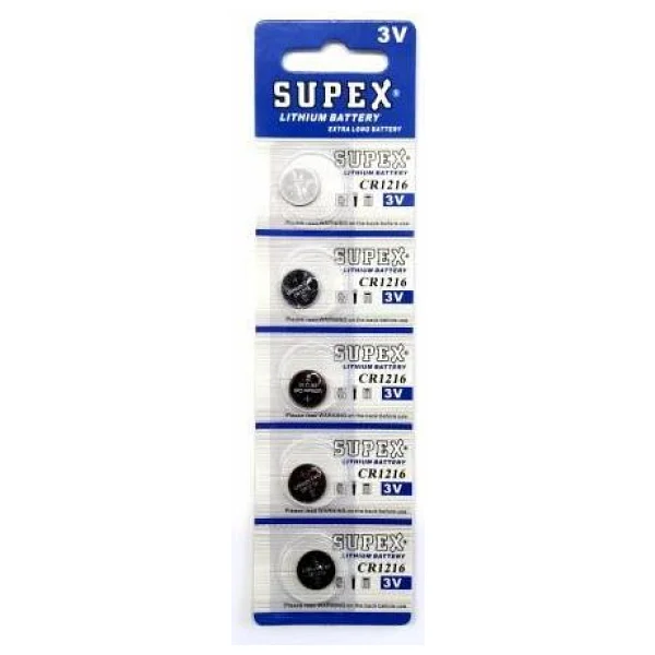 Supex Cr1216 3v Lityum 5'li Düğme Pil - Görsel 5