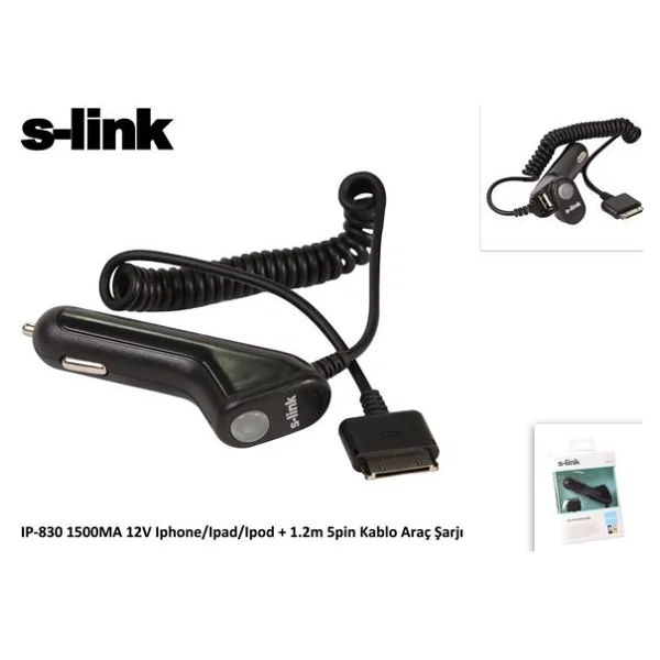 S-Link Ip-830 12v İpod/iPhone/iPad 1.2 M Araç Şarj Cihazı - Görsel 3