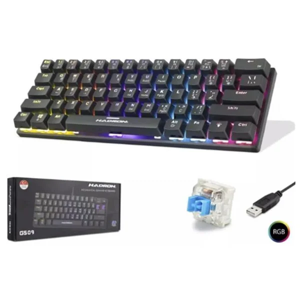 Hadron G509B RGB TKL Blue Switch Kablolu Mekanik Oyuncu Klavyesi - Görsel 4