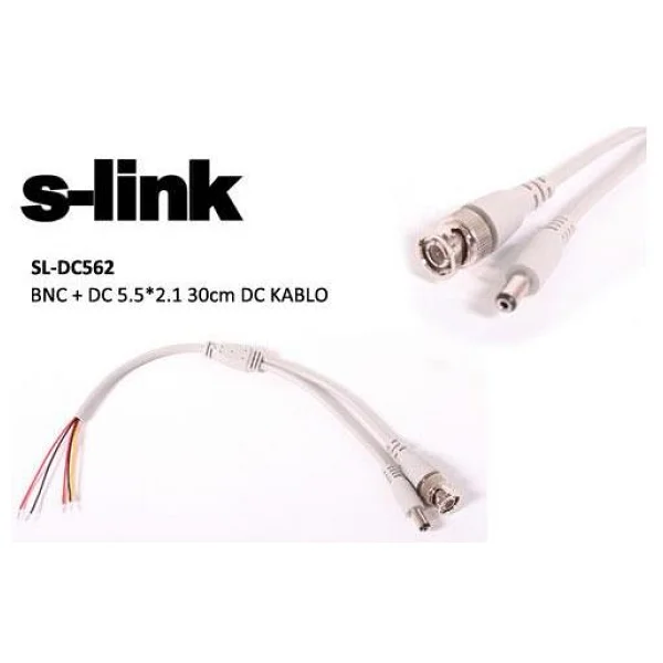 S-LINK SL-DC562 BNC+DC 5.5-2.1 0.30CM DC 10 paket - Görsel 2