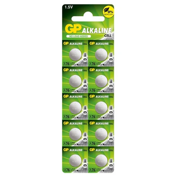 Gp A76 Lr44 1.5v 10'lu Alkalin Düğme Pil - Görsel 3