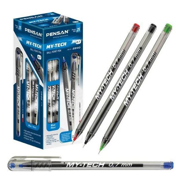 Pensan Tükenmez Kalem My-Tech 0.7 Mm İğne Uç Mavi 2240 - Görsel 3
