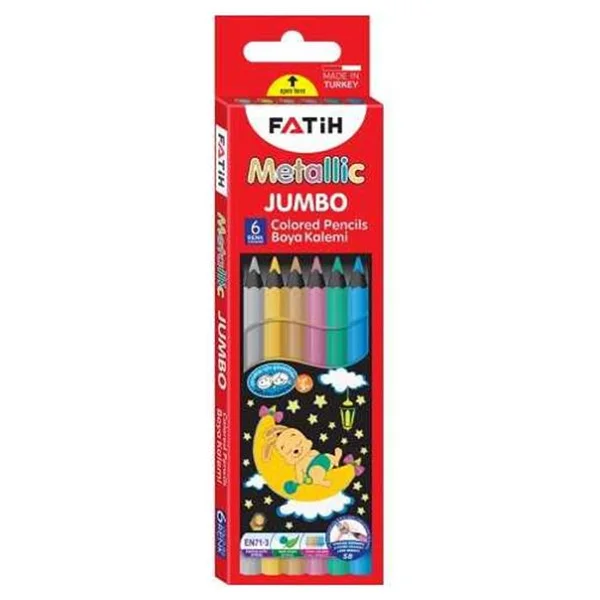 Fatih Tam Boy Metalik 6'lı Jumbo Kuru Boya Seti - Görsel 6