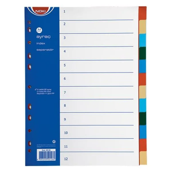 Noki 59126 A4 12 Renk Plastik Seperatör - Görsel 6