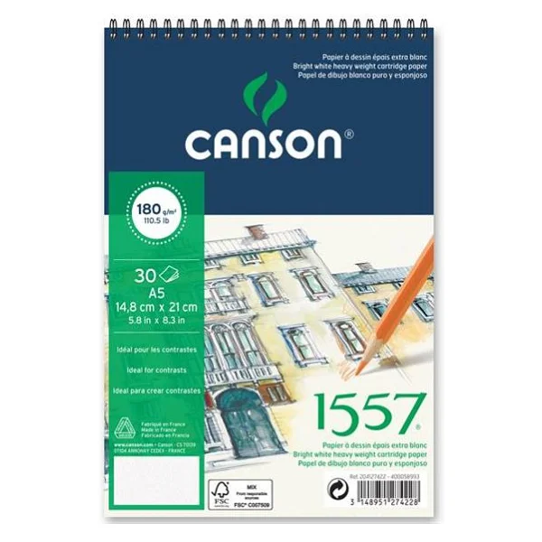 Canson 1557 14.9x21 Cm 180 Gr 20 Yaprak Eskiz Defteri - Görsel 4