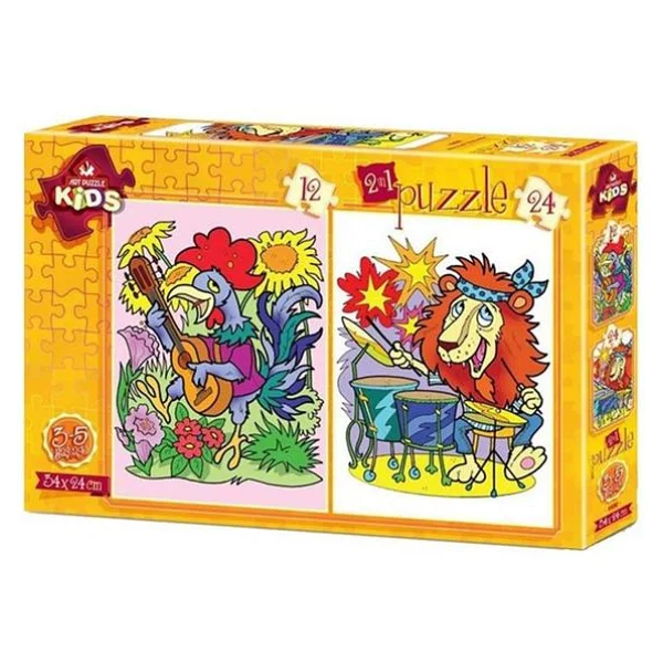 Art Puzzle 4490 Müzisyen Hayvanlar 2'li 12+24 Parça Yapboz - Görsel 8