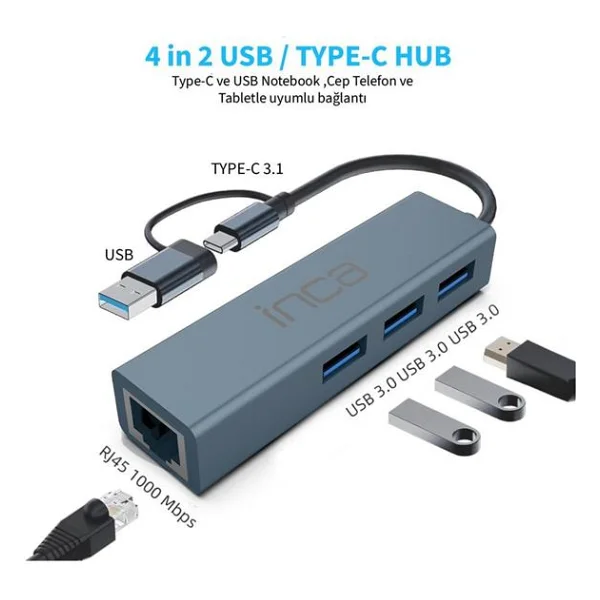 Inca Iutp-03tx Laptop Docking Station - Görsel 5