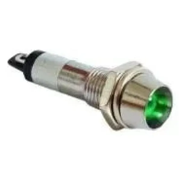 8mm 220V Metal Sinyal Lambası - Yeşil