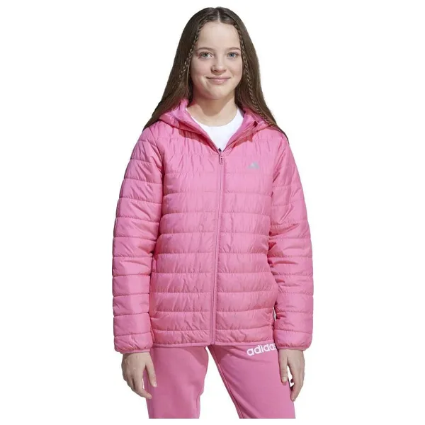 Adidas Essentials Light Padded JL7445 Kapüşonlu Pembe Çocuk Şişme Mont