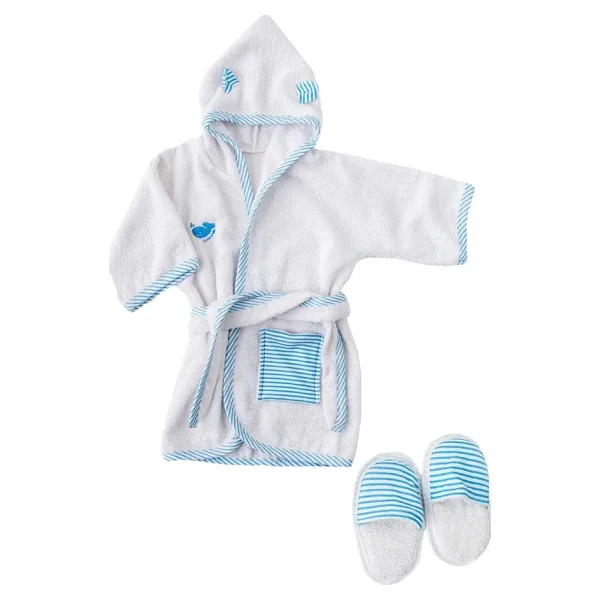 Andywawa Baby Home Erkek Bebek Mavi Bornoz Takımı AC21827RPrep
