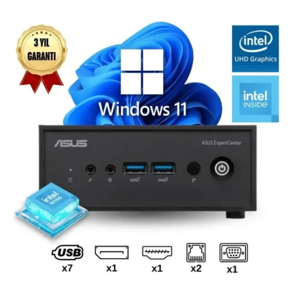 Asus Pn42-Sn0285av Intel Processor N100 4gb RAM 128gb M.2 SSD Wın11pro Mini Masaüstü PC