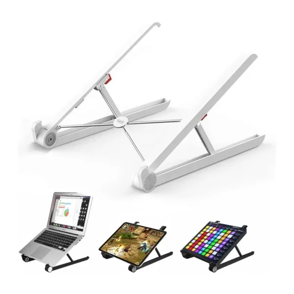 Bix Saıjı X1 Laptop Sehpası, Katlanabilir, Tablet Sehpası, Alüminyum Alaşım, Online Sınıf Çalışması, Duruşu İyileştirme, Isı Dağılımı MacBook, iPad Ve 10-15,6 İnç Olan Tüm Cihazlar İle Uyumlu. Beyaz