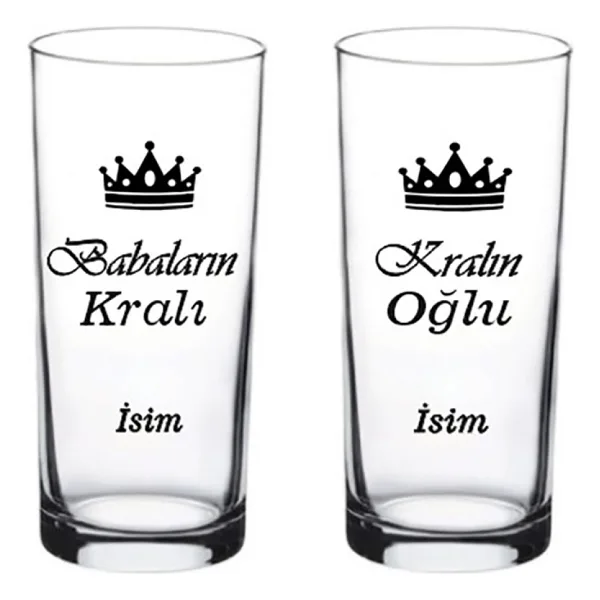 Blackbonds 2 Li Babalara Özel Isimli Rakı Bardağı - Şeffaf