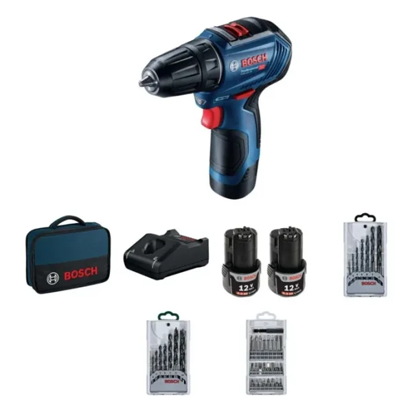 Bosch GSR 12V-30 Çift Akülü 2 Ah Vidalama Makinesi