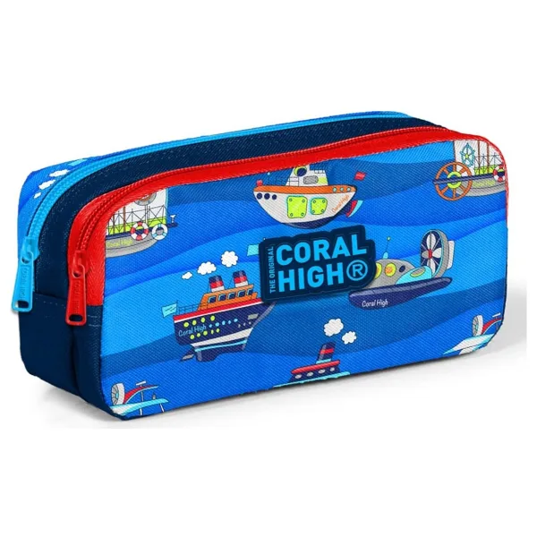 Coral High 22162 Gemi Desenli 2 Bölmeli Kalemlik