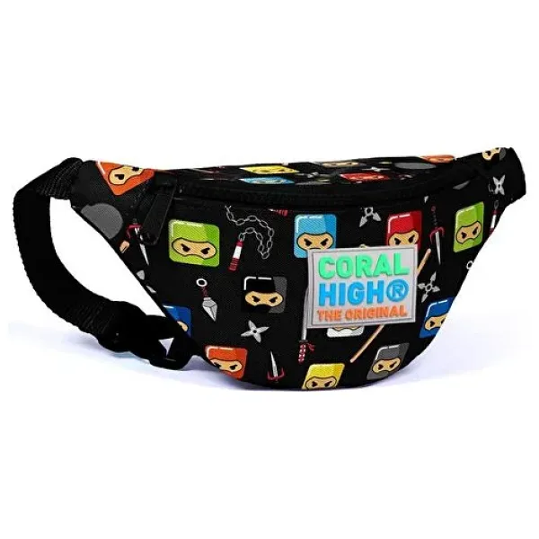 Coral High Kids Siyah Ninja Desenli Bel Çantası 22581