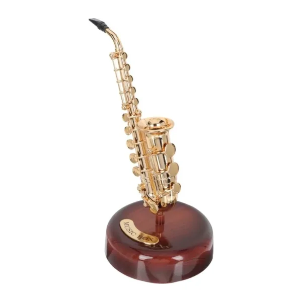 Dekoratif Saksafon Kurmalı Müzik Kutusu