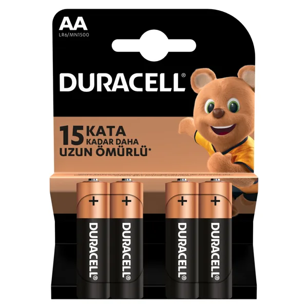 Duracell LR6/MN1500 4'lü Alkalin AA Kalem Pil