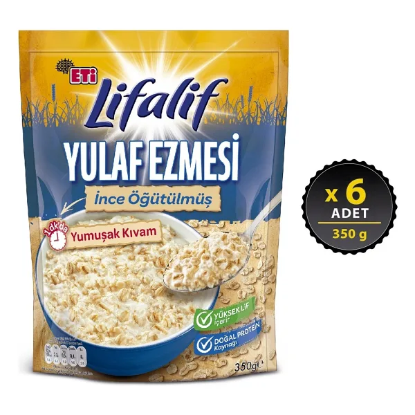 Eti Lifalif İnce Öğütülmüş Yulaf Ezmesi 350 gr 6'lı
