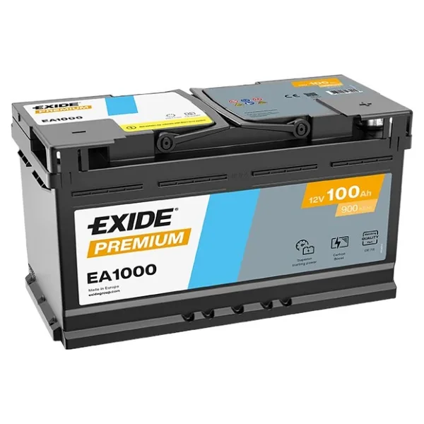 Exıde Ea1000 12V 100Ah 900A Premıum Akü (Üretim Tarihi:2025)
