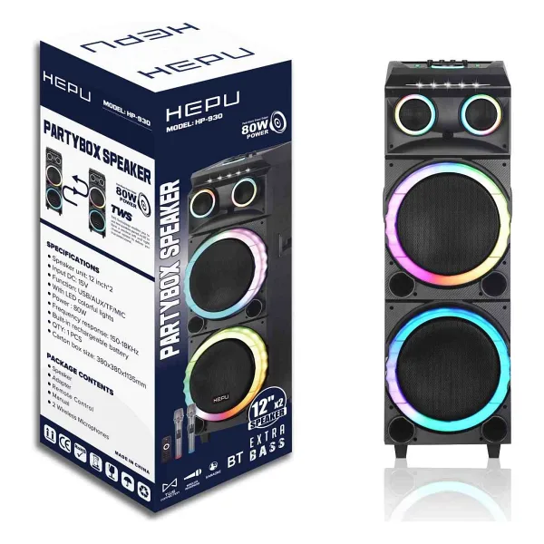 Hepu HP-930 80 W Mikrofonlu Bluetooth Hoparlör