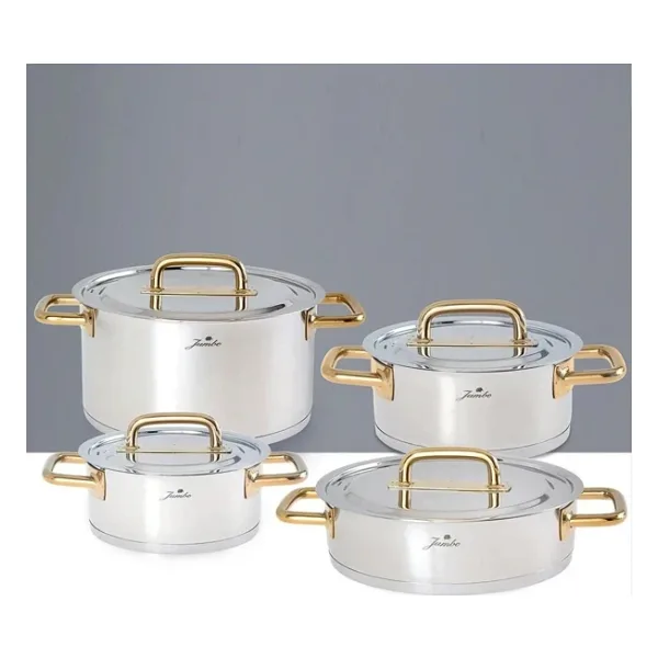 Jumbo Metalix Titanyum Gold 8 Parça Tencere Seti