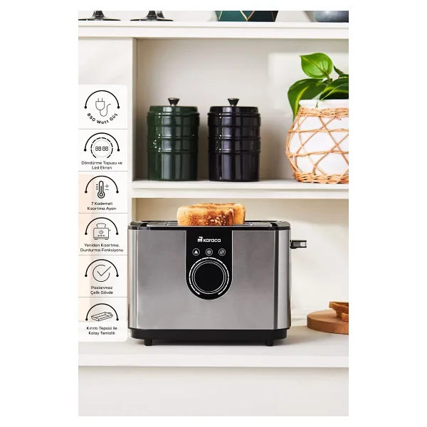 Karaca 2303 Inox 850 W Ekmek Kızartma Makinesi