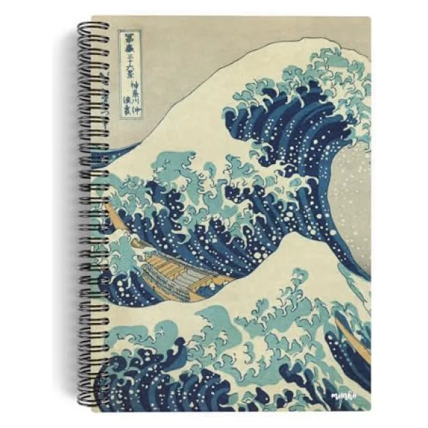Katsushika Hokusai/The Great Wave off Kanagawa,1829 Spiralli Defter 05 A5 Çizgisiz 100 Sayfa