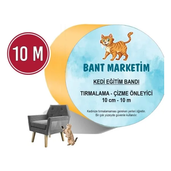 Kedi Caydırıcı Eğitim Bandı, Mobilyalar Için Tırmalamaya Karşı Önleyici, %100 Şeffaf10 Cm X 10 Mt