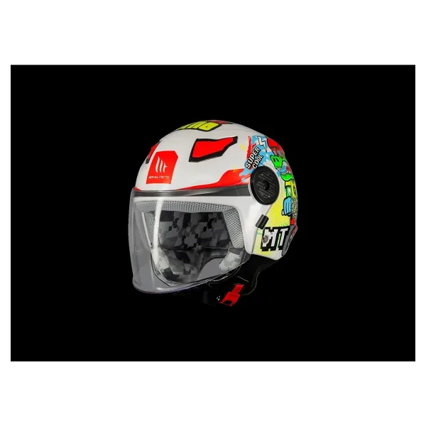 Mt Helmets KASK MT ÇOCUK LITE DİNO A0 BEYAZ