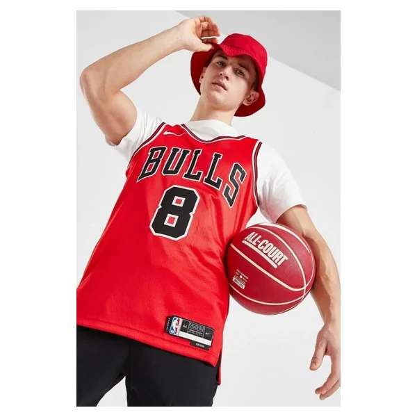 Nike Chicago Bulls Dri-Fit Swingman NBA Basketball Jersey LAVINE Erkek Basketbol Forması Kırmızı