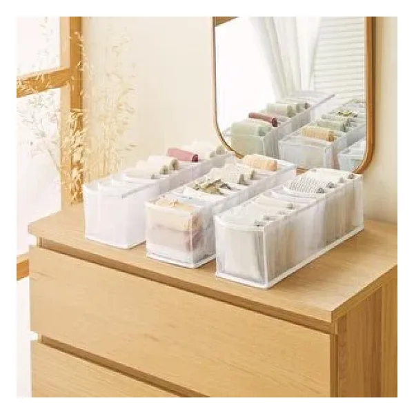 Ocean Home Textile 3lü 10 Bölmeli Beyaz Renk File Çekmece İçi Düzenleyici Set