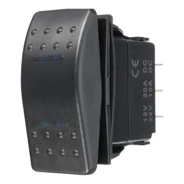 ON-OFF Mavi Işıklı Anahtar 5-Pin 12V-24V