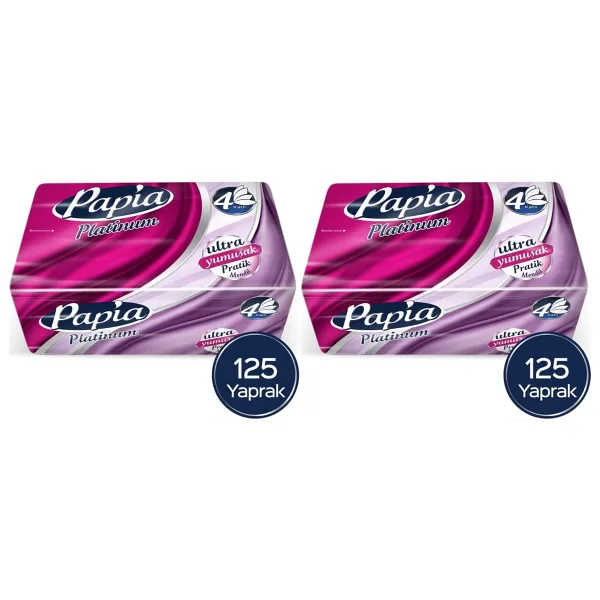 Papia Platinum Pratik Mendil 125 Yaprak (4 Katlı) 250 Yaprak (2PKx125)