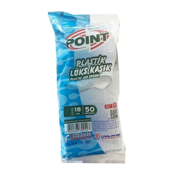 Point Plastik Lux Seffaf Kasik - 18 Cm. - 3.2 Gr. - 50 Adet - Paket