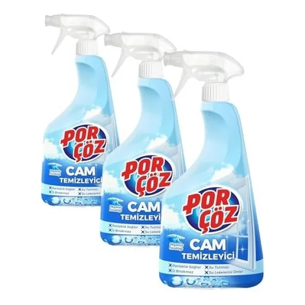 Porçöz PORCOZ CAM TEMIZLEYICI SPREY 500ML (3 paketi)