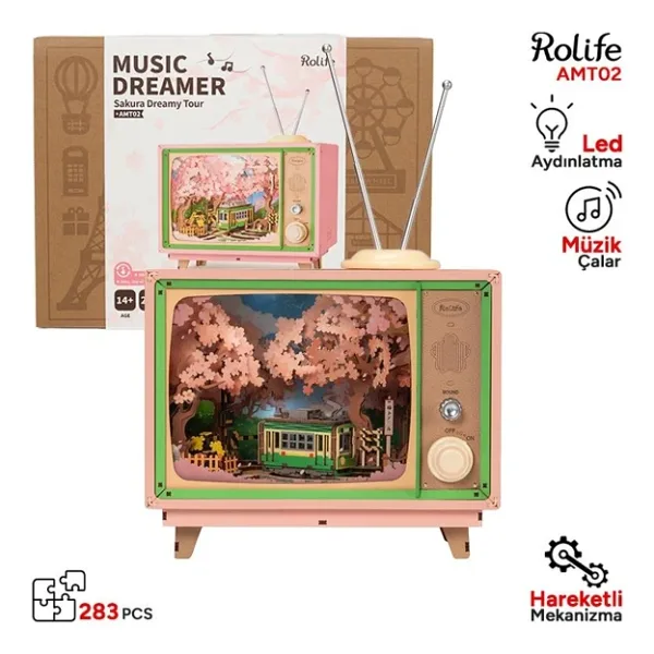 Rolife AMT02 TV Görünümlü Müzik Kutusu Minyatür Maket