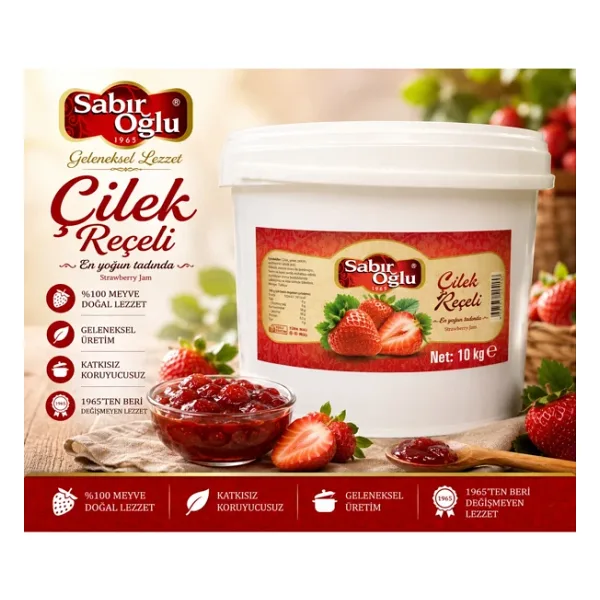 Sabıroğlu Çilek Reçeli Net 10 KG