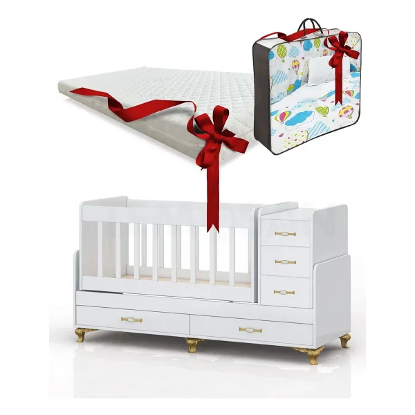 temosan Uyku Setli, Yataklı, Anne Yanı, Sallanır, Çekmeceli Büyüyen Bebek Beşiği 60 x 120