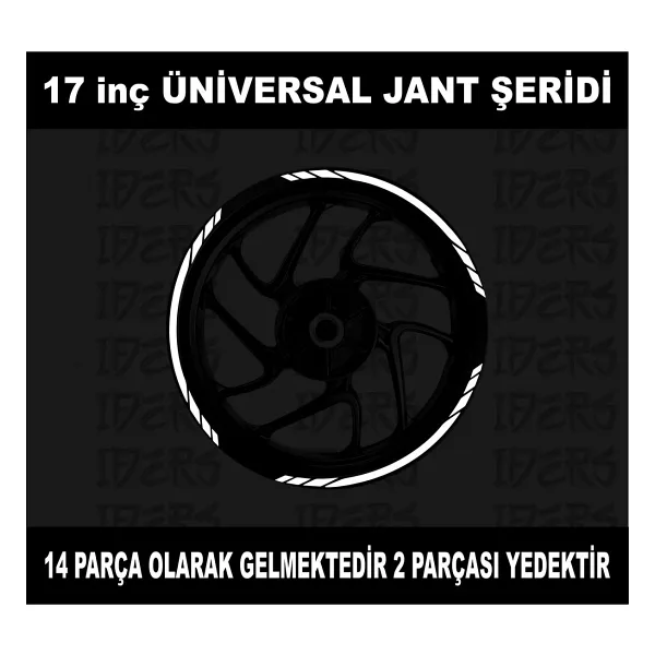 TRİDERS 17 inç Jant Şeridi Üniversal REFLEKTİF BEYAZ