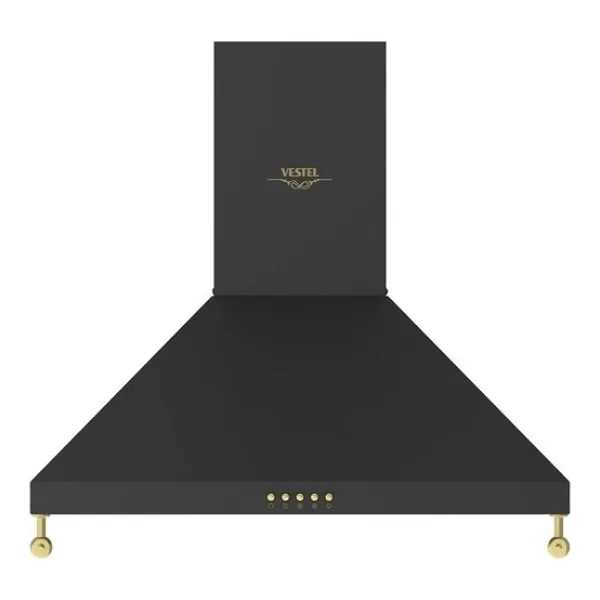 Vestel AD-60041 RS Rustik Siyah Duvar Tipi Ankastre Davlumbaz