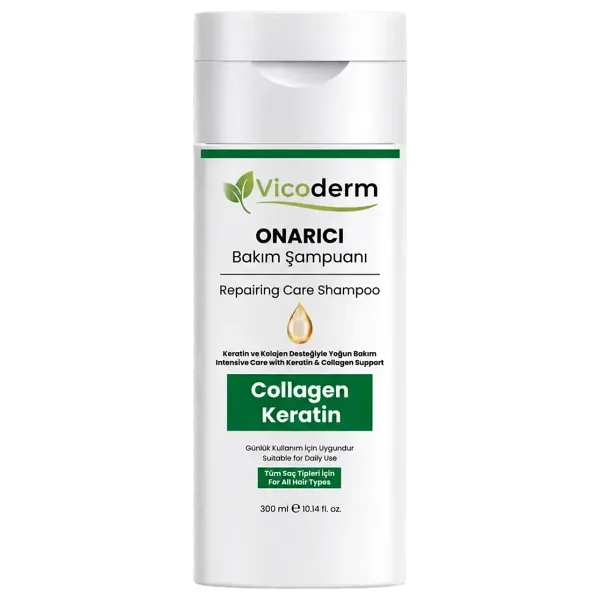 Vicoderm Collagen & Keratin Şampuan | Saç Dökülmesine Karşı Etkili Sağlıklı Saç Uzatan Onarıcı