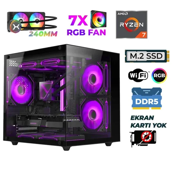 Xaser Raze X70 Ryzen 7 7800X3d 16Gb Ddr5 Ram 512Gb M.2 Nvme Ssd Sıvı Soğutmalı Hazır Tavsiye Sistem