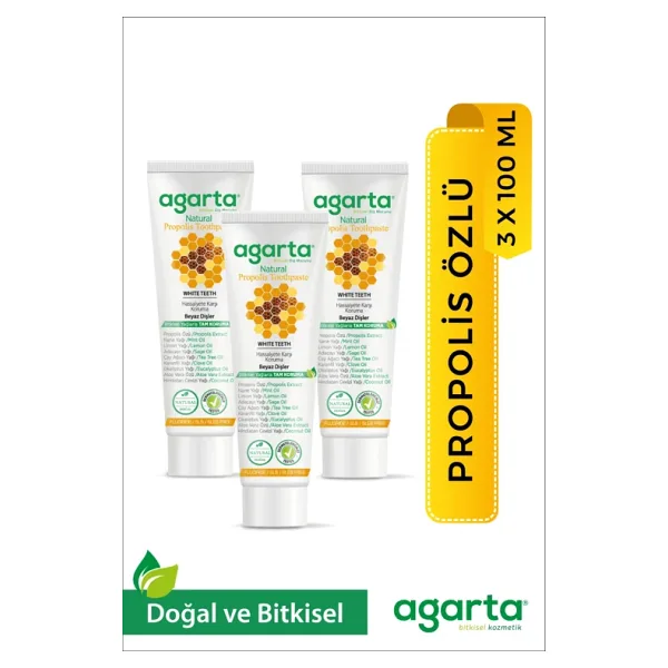 Agarta Doğal Diş Macunu 100ML Propolisli (3 Lü Set)