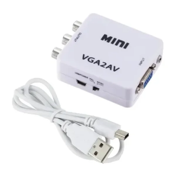 Alfais 5004 VGA To Av 3rca 1080P Video Çevirici Dönüştürücü Adaptör 3.5mm Destekli
