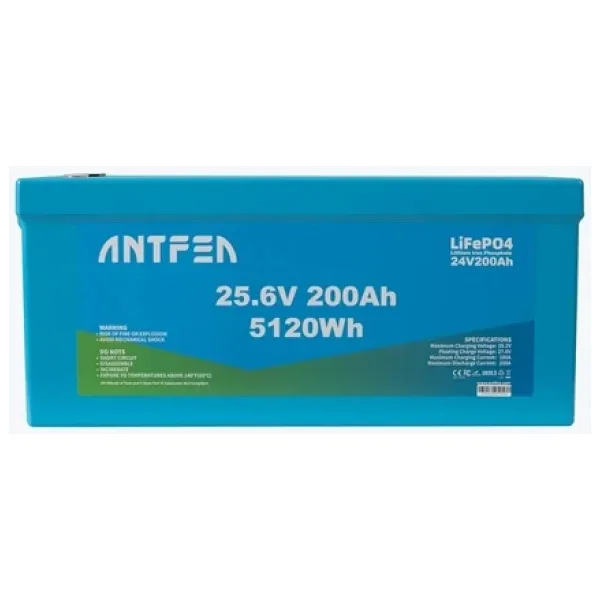 Antfea 25.6V 200Ah Abs Lityum Akü Akıllı Ekran Bluetooth Lifepo4