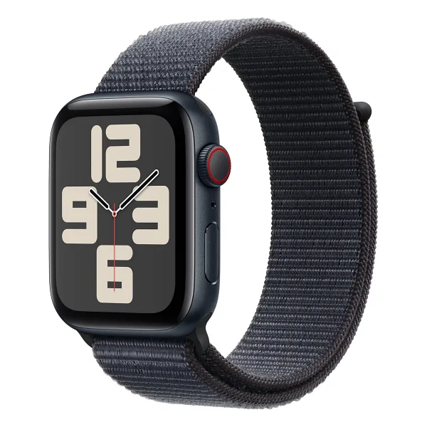 Apple Watch SE 2 2023 GPS + Cellular 40mm Gece Yarısı Alüminyum Kasa ve Mürekkep Moru Spor Loop Kordon Akıllı Saat